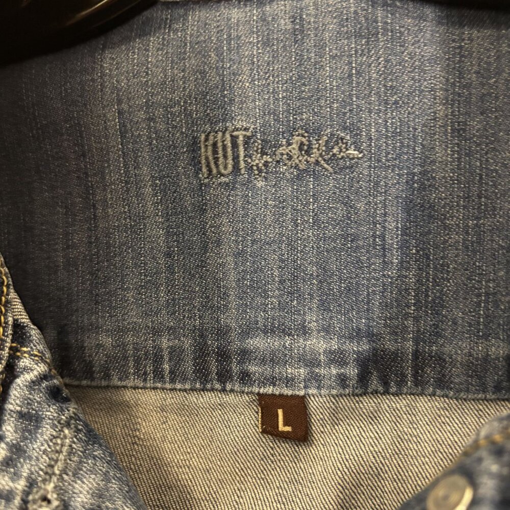 Kut From The Kloth Blue Denim Jacket Size L - Picture 3 of 11
